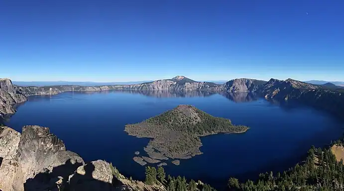 A view of Crater Lake National Park in Oregon